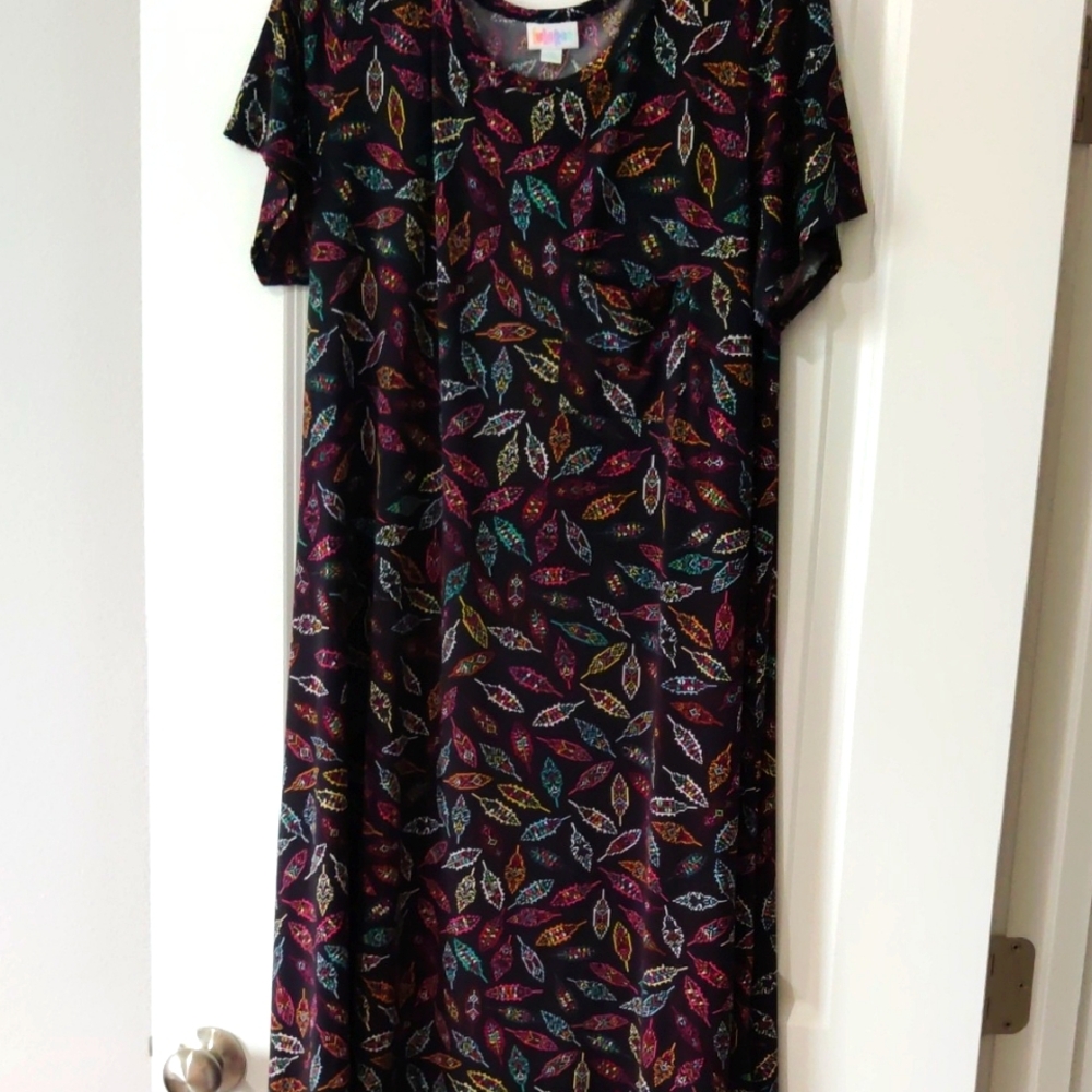 Colorful Leaf Print Women's Dress